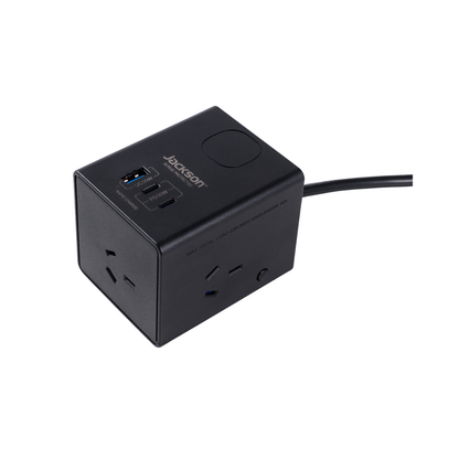Jackson Power Cube - 3 Outlet - 1.2m - Black