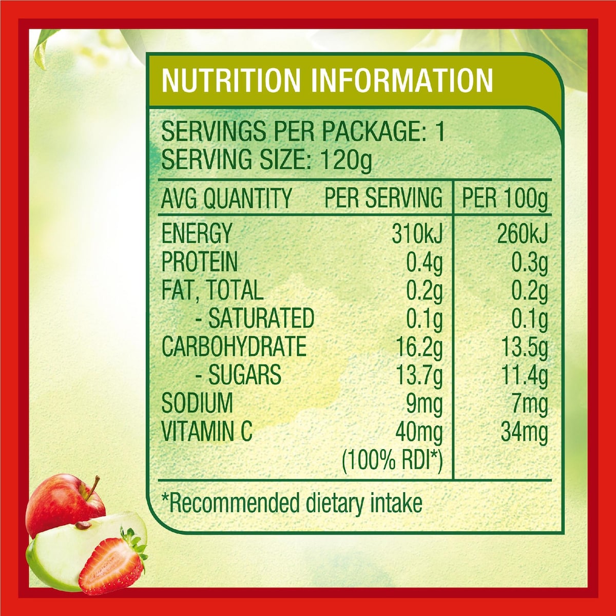 Golden Circle Strawberry Squeeze Fruit Pouch 120g