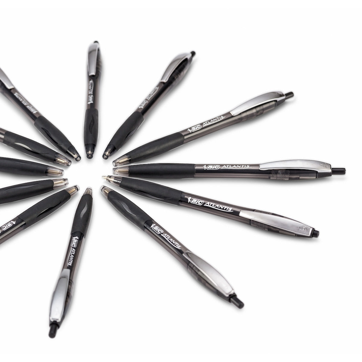 Bic Atlantis Retractable Ballpoint Pens Black 4 Pack