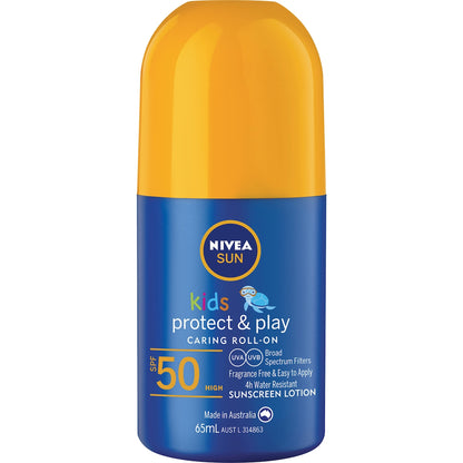 Nivea Spf 50 Sun Kids Protect & Play Roll On Sunscreen 65ml