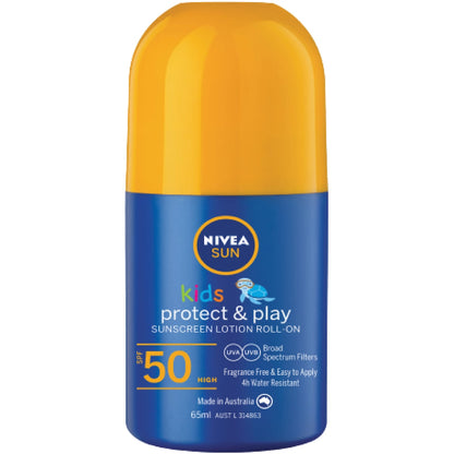 Nivea Spf 50 Sun Kids Protect & Play Roll On Sunscreen 65ml