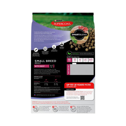 Supercoat Adult Small Breed With Beef Dry Dog Food - 2.8kg