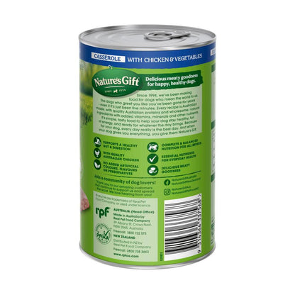 Nature's Gift Adult All Breeds Wet Dog Food Casserole With Chicken Vegetables & B ... 700g