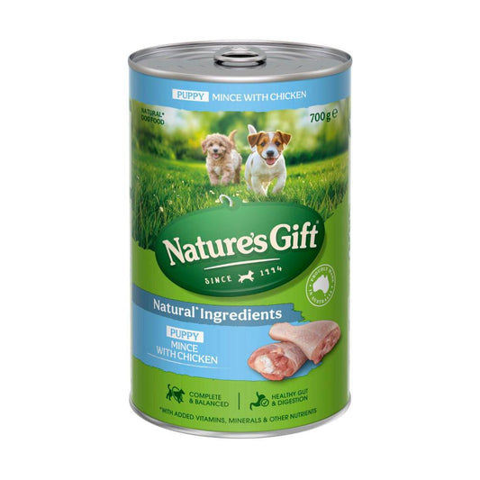 Nature's Gift Adult All Breeds Wet Dog Food Loaf Puppy Mince With Chicken - 700g