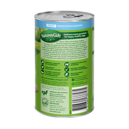 Nature's Gift Adult All Breeds Wet Dog Food Loaf Puppy Mince With Chicken - 700g
