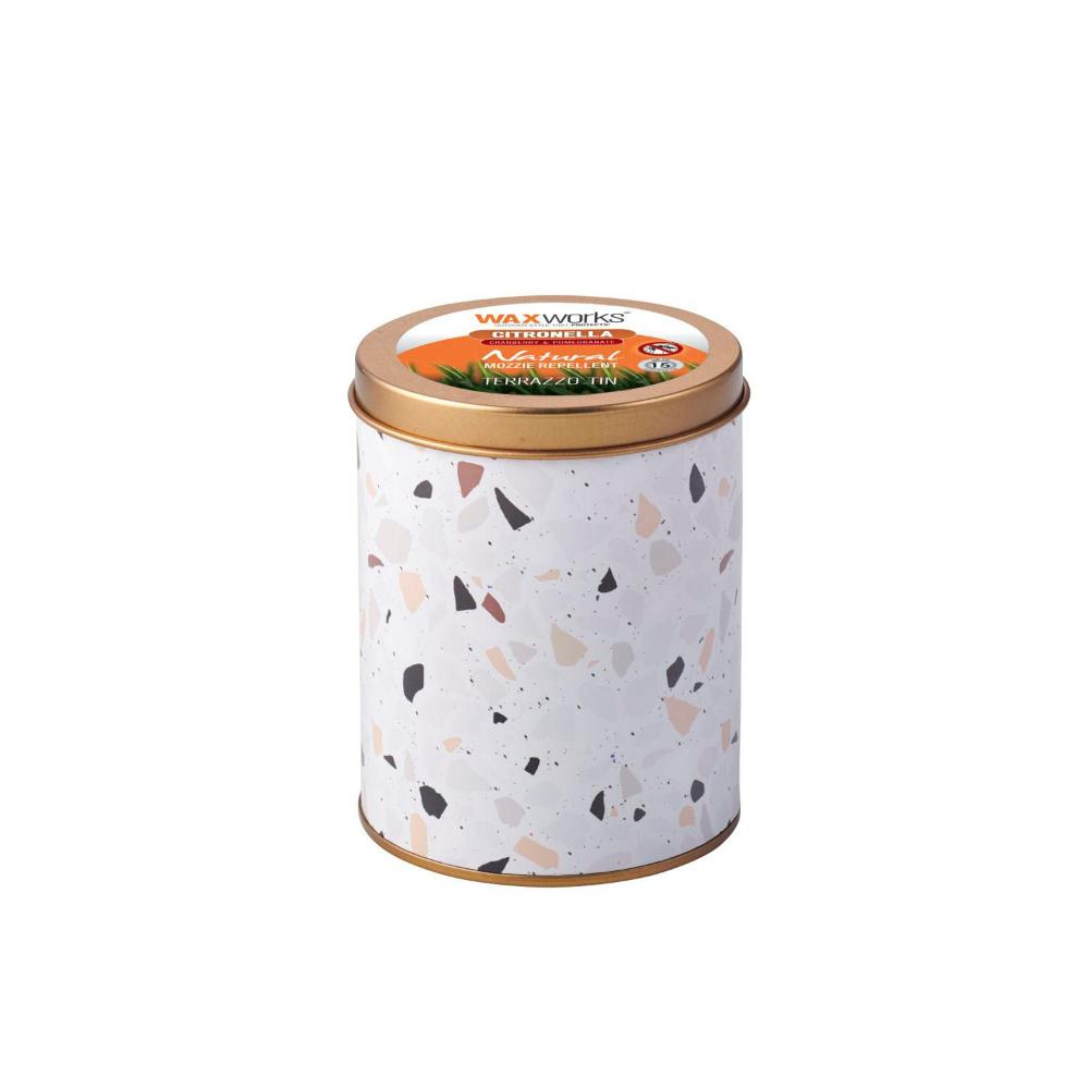 Waxworks Citronella Rose Gold Tin Terrazo Candle - 1 each
