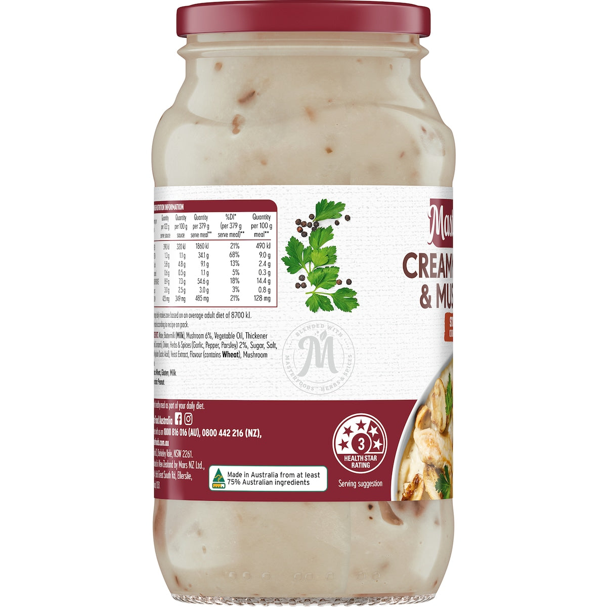 Masterfoods Creamy Chicken & Mushroom Cooking Sauce 490g