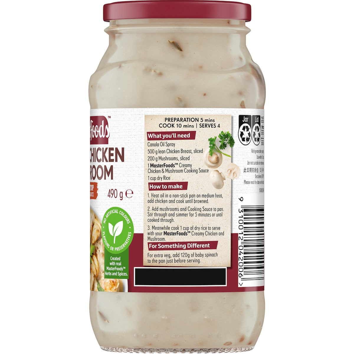 Masterfoods Creamy Chicken & Mushroom Cooking Sauce 490g