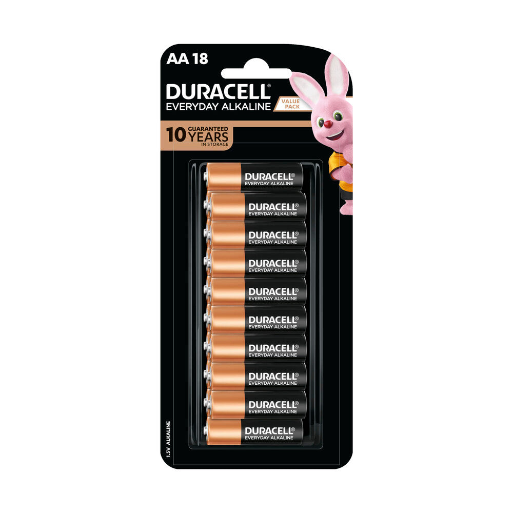 Duracell Everyday Alkaline AA Alkaline Batteries - 18 Pack