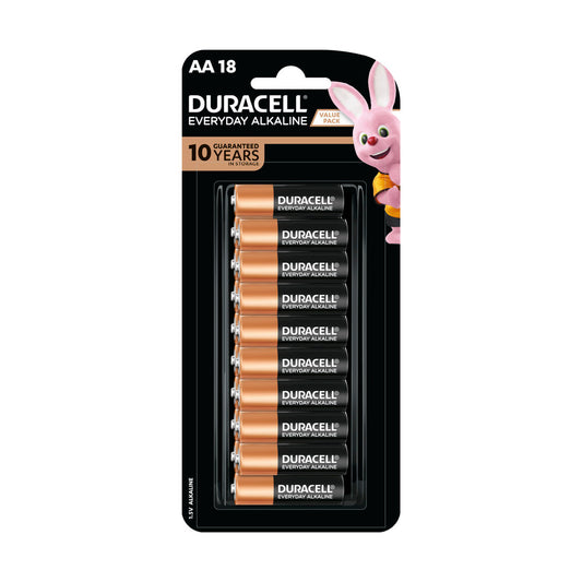 Duracell Everyday Alkaline AA Alkaline Batteries - 18 Pack