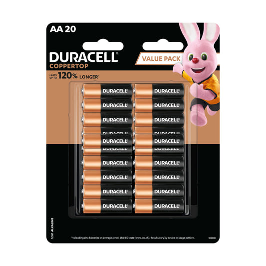 Duracell Coppertop AA Alkaline Batteries - 20 Pack