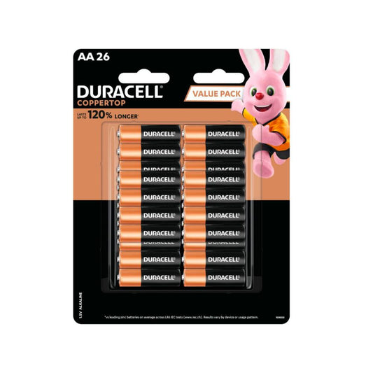Duracell Coppertop AA Alkaline Batteries - 26 Pack