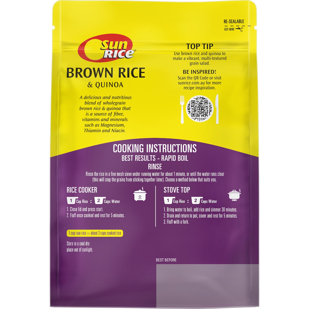 Sunrice Brown Rice & Quinoa 750g