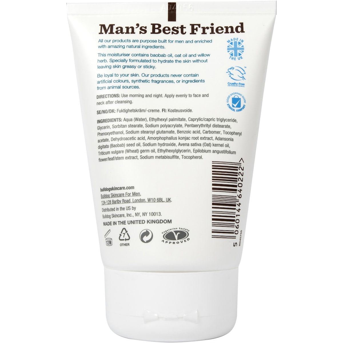 Bulldog Skincare Skincare For Men Sensitive Moisturiser 100ml