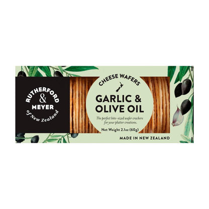 Rutherford & Meyer Gourmet Cheese Wafers Garlic & Olive Oil - 60g