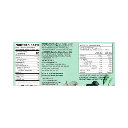 Rutherford & Meyer Gourmet Cheese Wafers Garlic & Olive Oil - 60g