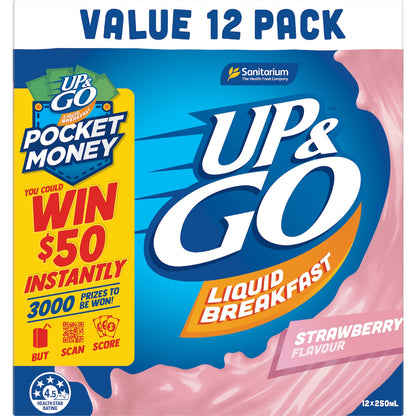 Up&go Liquid Breakfast Strawberry 250ml X 12 Pack