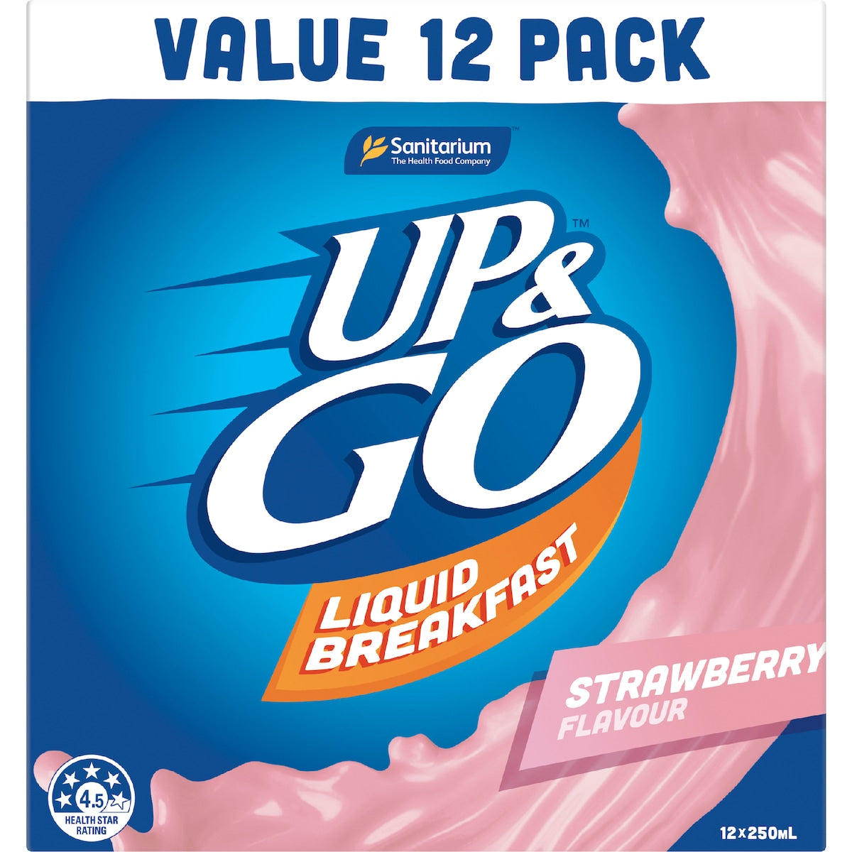 Up&go Liquid Breakfast Strawberry 250ml X 12 Pack