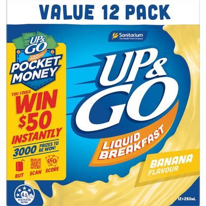Up&go Liquid Breakfast Banana 250ml X 12 Pack