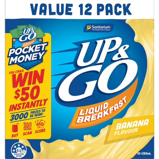 Up&go Liquid Breakfast Banana 250ml X 12 Pack