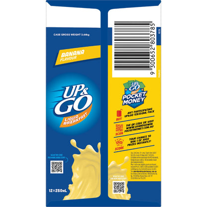 Up&go Liquid Breakfast Banana 250ml X 12 Pack