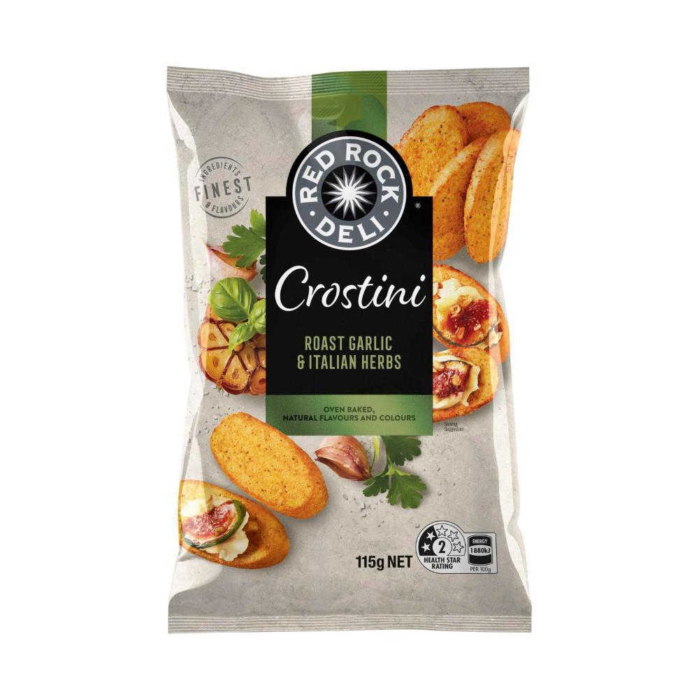 Red Rock Deli Crostini Crackers Italian Herb - 115g