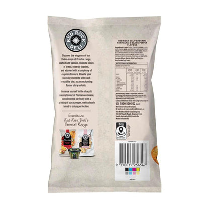 Red Rock Deli Crostini Crackers Parmersan & Black Pepper - 115g