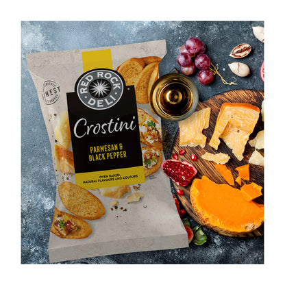 Red Rock Deli Crostini Crackers Parmersan & Black Pepper - 115g