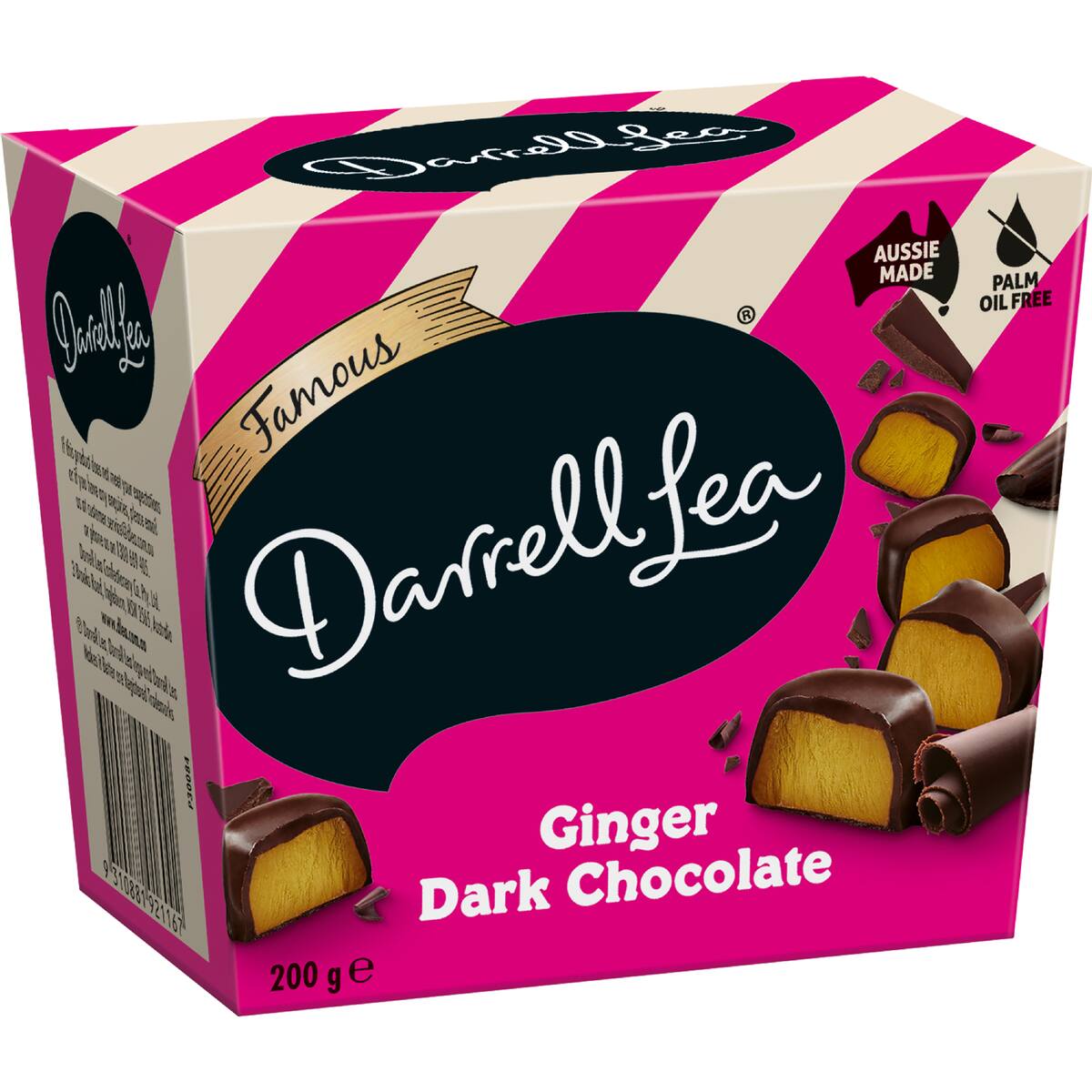 Darrell Lea Ginger Dark Chocolate Dark Chocolate Box 200g