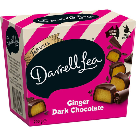 Darrell Lea Ginger Dark Chocolate Dark Chocolate Box 200g