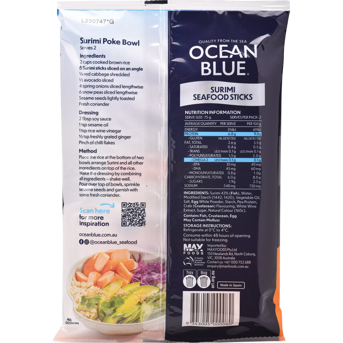 Ocean Blue Surimi Sea Sticks 150g