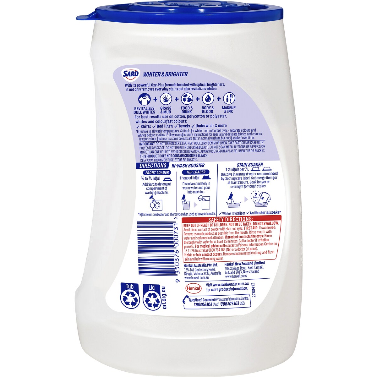 Sard Whiter & Brighter Stain Remover Powder Soaker 1kg