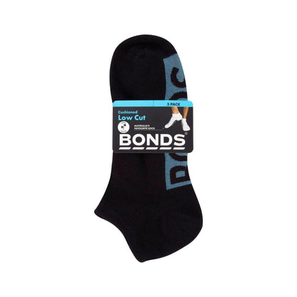 Bonds Mens Logo Low Cut 6-10 - 3 Pack