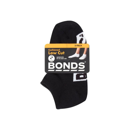 Bonds Kids Logo Low Cut 13-3 3 pack