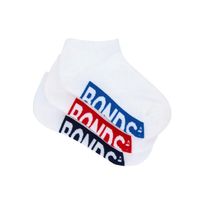 Bonds Kids Logo Low Cut 13-3 3 pack