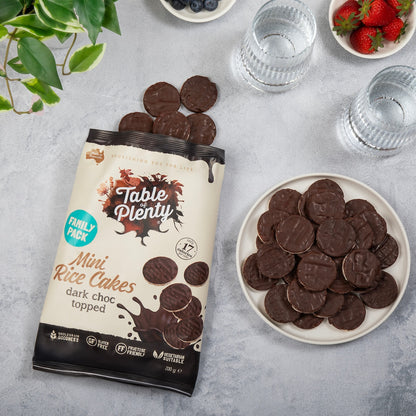 Table Of Plenty Mini Rice Cakes Dark Choc Topped Family Pack 200g