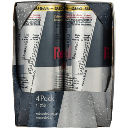 Red Bull Energy Drink Zero 250ml X 4 Pack