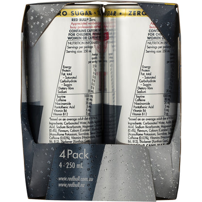 Red Bull Energy Drink Zero 250ml X 4 Pack