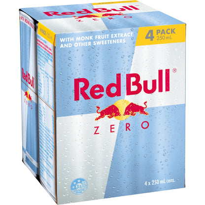 Red Bull Energy Drink Zero 250ml X 4 Pack