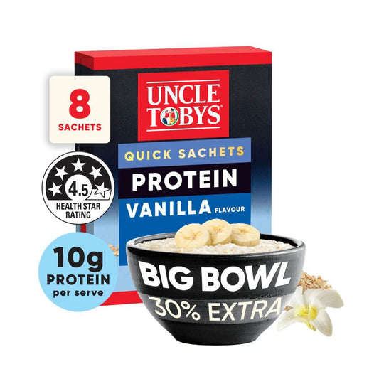Une Tobys Oats Quick Sachets Big Bowl Vanilla Protein - 368g