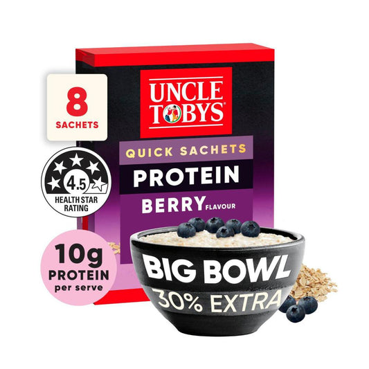 Une Tobys Oats Quick Sachets Berry Protein Big Bowl - 368g
