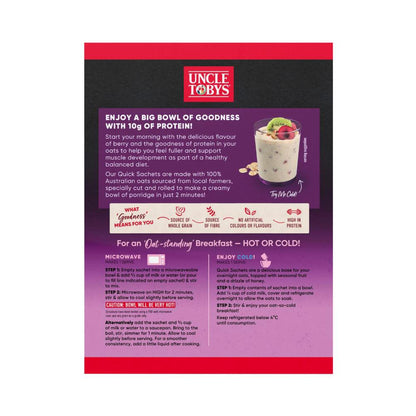 Une Tobys Oats Quick Sachets Berry Protein Big Bowl - 368g