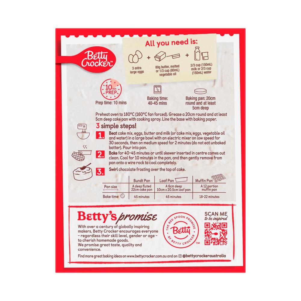 Betty Crocker Cake Mix Chocolate Fudge - 450g