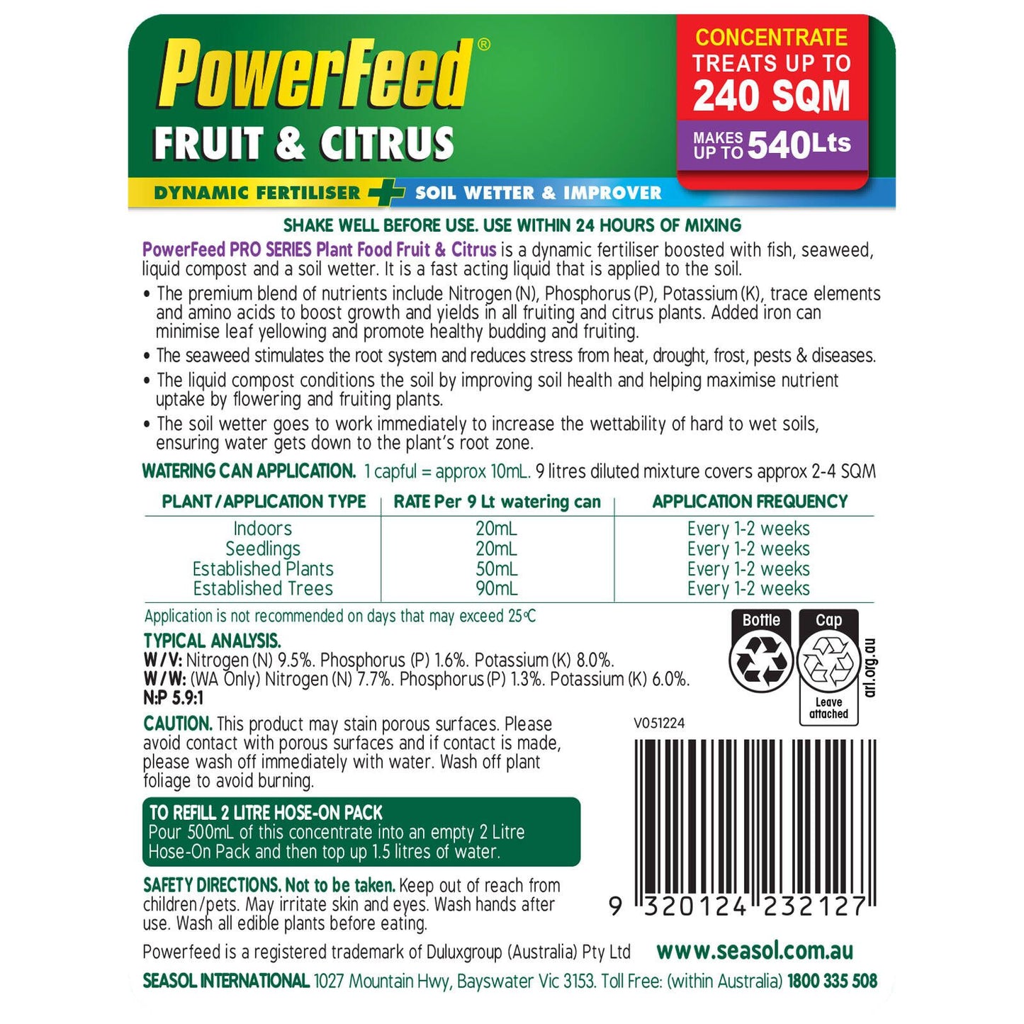 PowerFeed Plant Food - 1.2L - Fruit & Citrus
