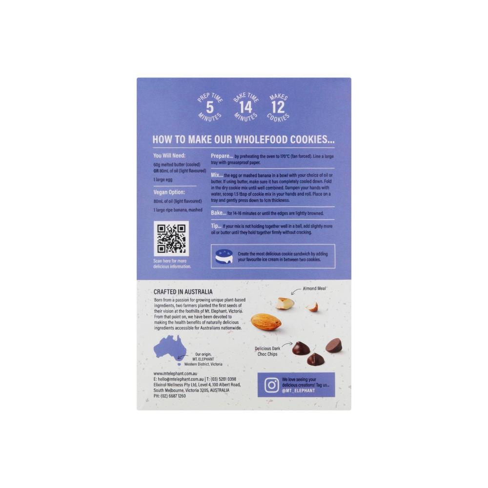 Mt Elephant Wholefood Double Choc Cookie Mix - 375g