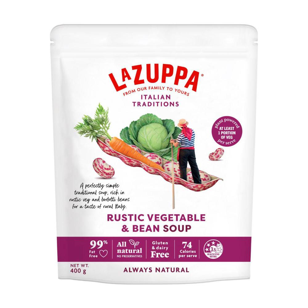 La Zuppa Soup Pouch Rustic Vegetable & Beans - 400g