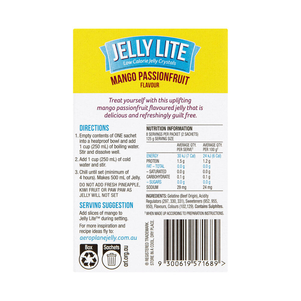 Aeroplane Lite Mango Passionfruit Jelly Crystals 2 Pack - 18g