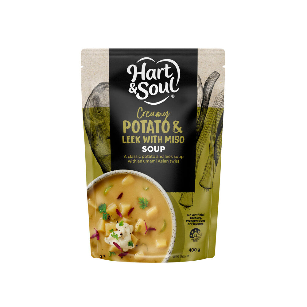 Hart & Soul Pouch Soup Potato & Leek With Miso - 400g