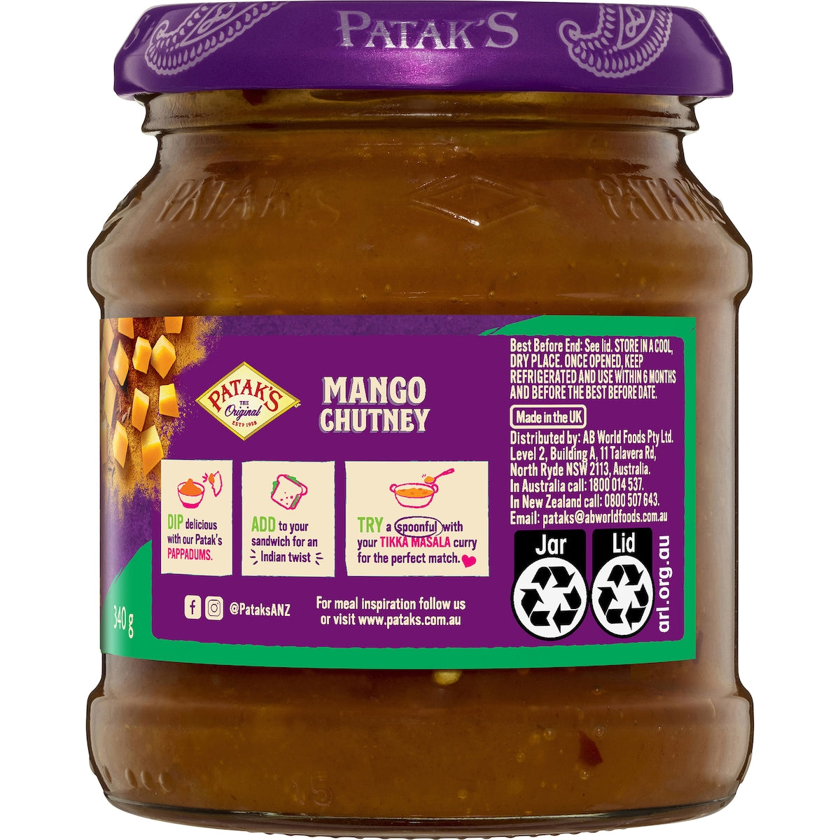 Pataks Mango Chutney 340g