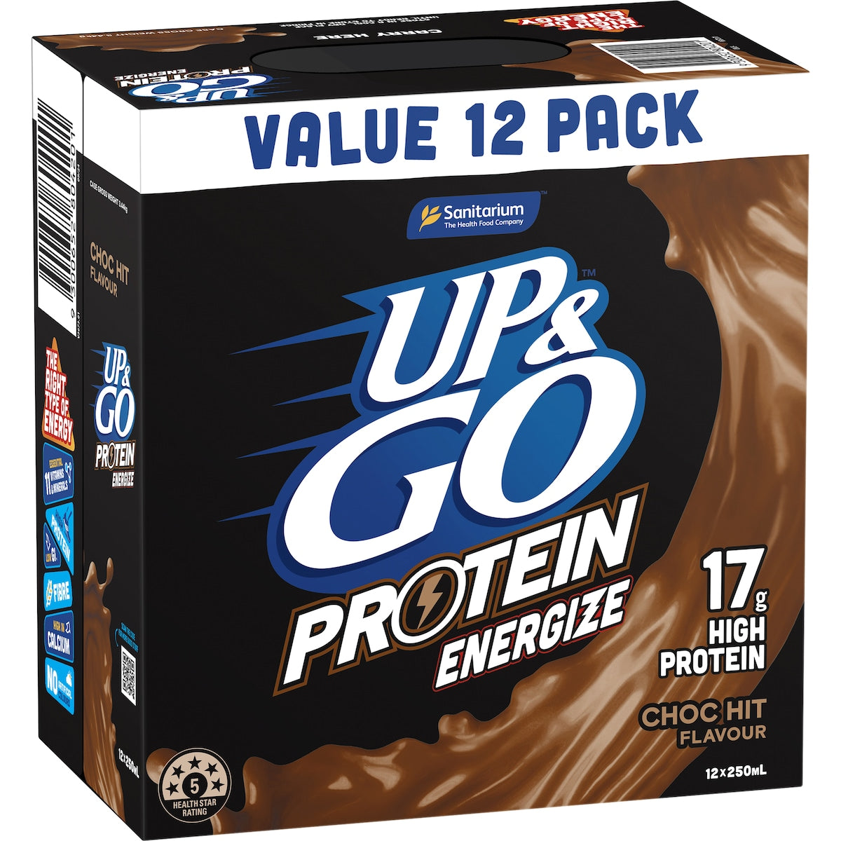 Sanitarium Up&Go Protein Energize Choc 250ml x12 Pack